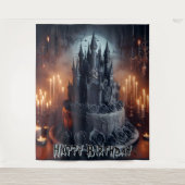 Verjaardagsdecoraties Kasteeltaart Gotische Banner Wandkleed (Voorkant)