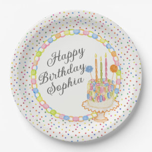 Verjaardagsdessert met Confetti Papieren Bordje