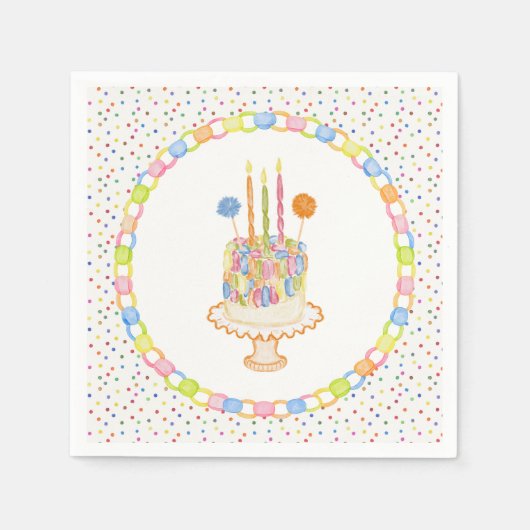 Verjaardagsdessert met Confetti Servet (Voorkant)