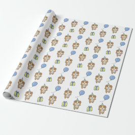 Verjaardagsdier Leuk Guinee Pig Kind Verjaardagsfe Cadeaupapier
