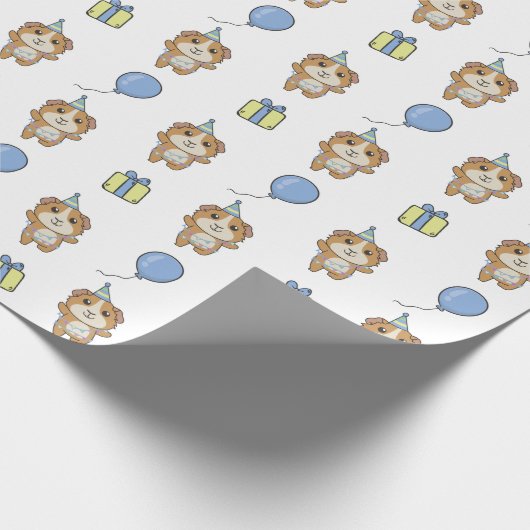 Verjaardagsdier Leuk Guinee Pig Kind Verjaardagsfe Cadeaupapier (Hoek)