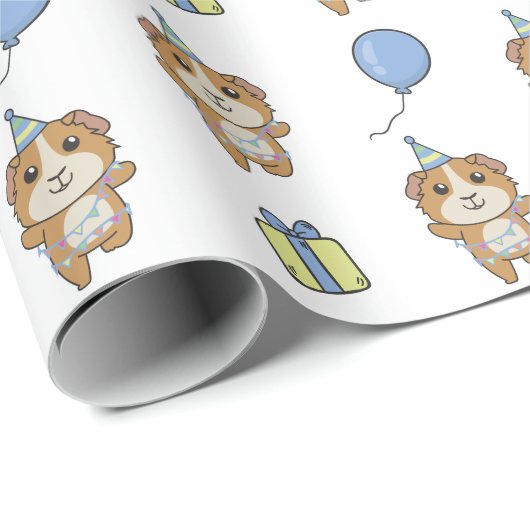 Verjaardagsdier Leuk Guinee Pig Kind Verjaardagsfe Cadeaupapier (Rol Hoek)