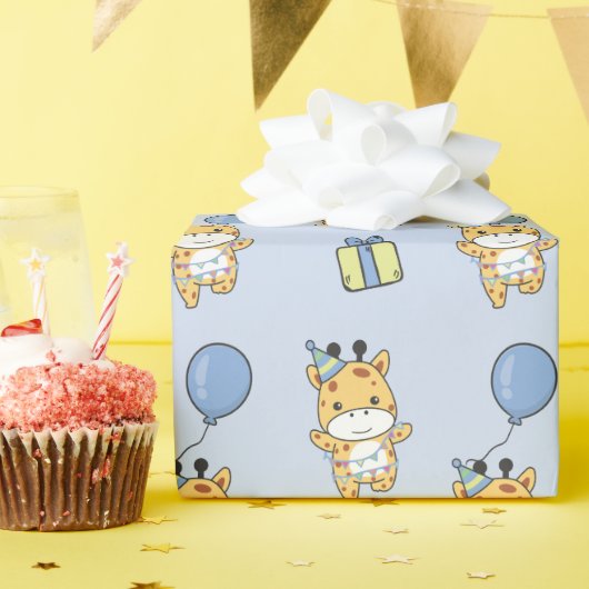 Verjaardagsdier Leuke Giraffe Kids Verjaardagsfees Cadeaupapier (Verjaardagsfeest)