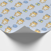 Verjaardagsdier Leuke Giraffe Kids Verjaardagsfees Cadeaupapier (Hoek)