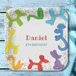 VERJAARDAGSDIEREN BALLONNEN PAPIEREN BORDJE