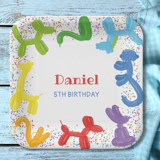 VERJAARDAGSDIEREN BALLONNEN PAPIEREN BORDJE