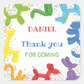 VERJAARDAGSDIEREN BALLONNEN VIERKANTE STICKER (Voorkant)