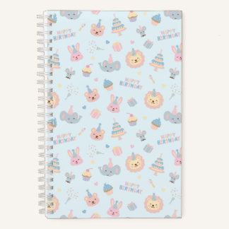 Verjaardagsdieren Blauw Notitieboek