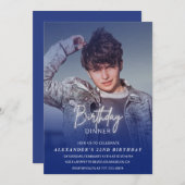 Verjaardagsdiner 22e verjaardagsuitnodiging Foto M Kaart (Voorkant / Achterkant)