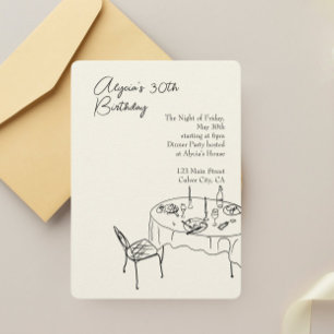 Verjaardagsdiner voor 30ste verjaardagsfeestje kaart