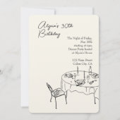 Verjaardagsdiner voor 30ste verjaardagsfeestje kaart (Voorkant)