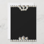 Verjaardagsdiner Zwart, Diamant, & Parel Foto Kaart (Achterkant)