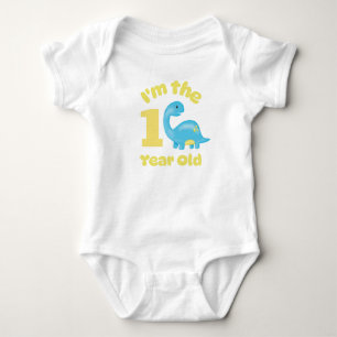 Verjaardagsdinosaurus - Babyjongens Ik ben de 1-ja Romper