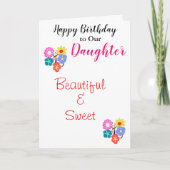 Verjaardagsdochter  Flowers Kaart (Voorkant)