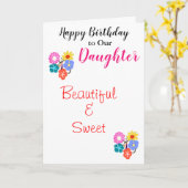 Verjaardagsdochter  Flowers Kaart (Gele Bloem)