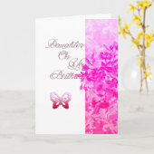 Verjaardagsdochter (roze) kaart (Gele Bloem)