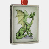 Verjaardagsdraak van augustus: Groene Periode Metalen Ornament (Rechts)