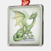 Verjaardagsdraak van augustus: Groene Periode Metalen Ornament (Links)
