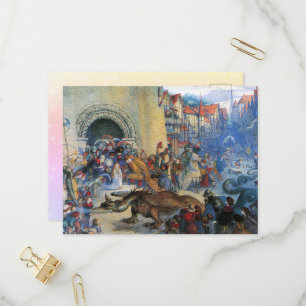 Verjaardagsdraak van de prinses uitnodiging briefkaart