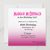 Verjaardagsdrankje Pretty Lady fuchsia/oranje Kaart (Achterkant)