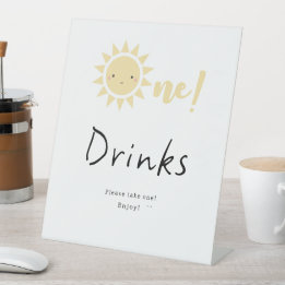 Verjaardagsdrankjes voor Cute Little Sunshine Reclamebord Met Voetstuk