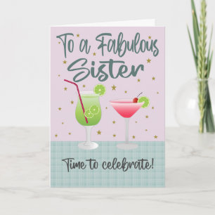 Verjaardagsdrankjes voor Fabulous Zus Kaart
