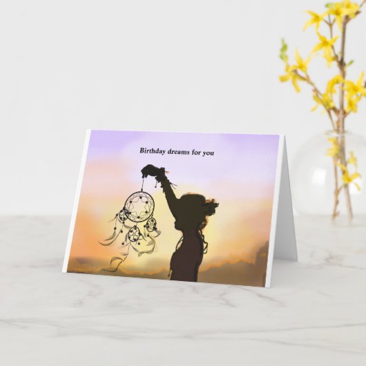 Verjaardagsdromen Kaart (Gele Bloem)
