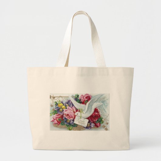 Verjaardagsduif Grote Tote Bag (Voorkant)