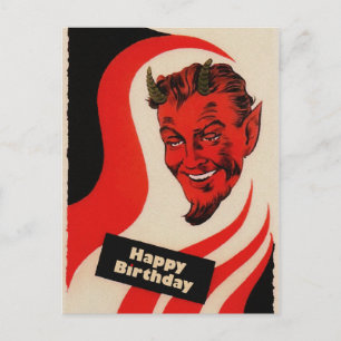 Verjaardagsduivel in vintage stijl briefkaart
