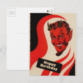 Verjaardagsduivel uit de oude doos briefkaart (Voorkant / Achterkant)