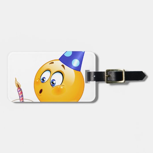 verjaardagsemoji bagagelabel (Voorkant horizontaal)