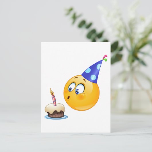 verjaardagsemoji briefkaart (Staand voorkant)