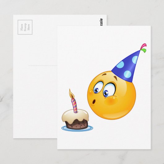 verjaardagsemoji briefkaart (Voorkant / Achterkant)