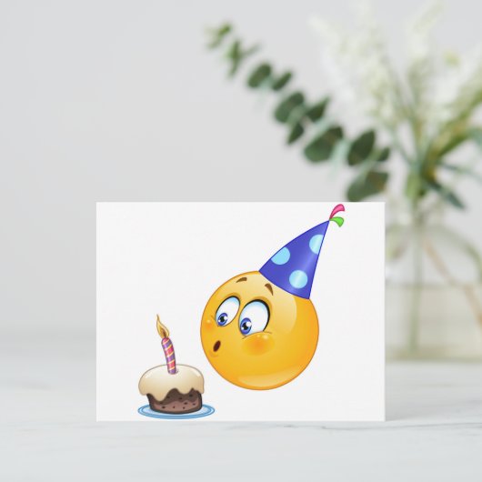 verjaardagsemoji briefkaart (Staand voorkant)