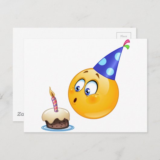 verjaardagsemoji briefkaart (Voorkant / Achterkant)