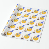 verjaardagsemoji cadeaupapier (Uitgerold)