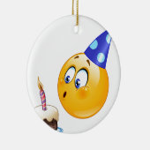 verjaardagsemoji keramisch ornament (Rechts)