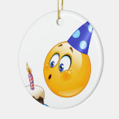 verjaardagsemoji keramisch ornament (Links)