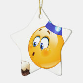verjaardagsemoji keramisch ornament (Links)