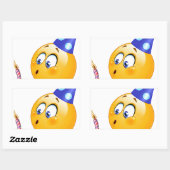 verjaardagsemoji rechthoekige sticker (Vel)