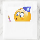 verjaardagsemoji rechthoekige sticker (Tas)