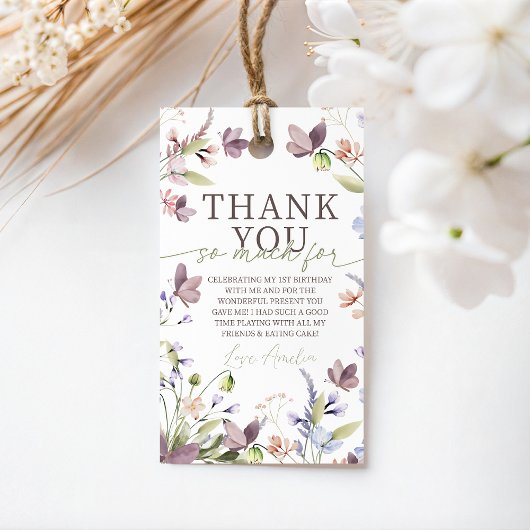 Verjaardagsetiketten met wilde bloemen cadeaulabel