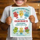 Verjaardagsexplosie van robot kaart