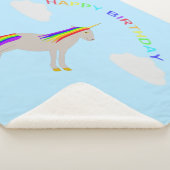 Verjaardagsfantasie Eenhoorn Regenboog en Wolken Sherpa Deken (3/4)