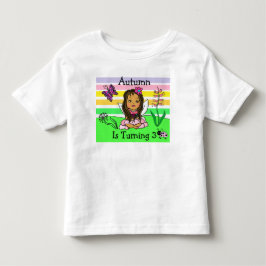Verjaardagsfee en vlinders Leeftijd en naam Kinder Shirts