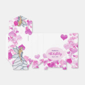 Verjaardagsfeeprinses Roze Harten Mode Schets Bedankdoosjes (Uitgevouwen)