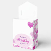 Verjaardagsfeeprinses Roze Harten Mode Schets Bedankdoosjes (Geopend)