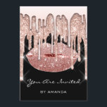 Verjaardagsfeest 16e Kus Lippen Roos 3D Glitters Z Kaart<br><div class="desc">florenceK ontwerp</div>