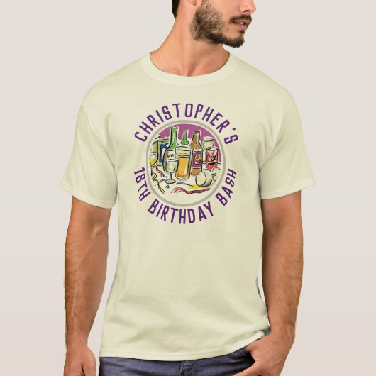 Verjaardagsfeest 18e verjaardagsfeest t-shirt (Voorkant)