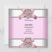 Verjaardagsfeest 21e Pink Zebra Wit Roze Parel Kaart (Achterkant)